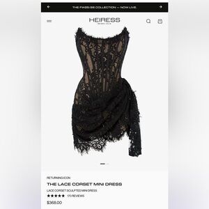 Elegant Black Lace Mini Dress Heiress Beverly Hills